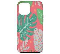 Beach Summer Tree Tropical Green and Pink Palm Leaves Design Carcasa para iPhone 12 Pro MAX
