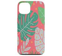 Beach Summer Tree Tropical Green and Pink Palm Leaves Design Carcasa para iPhone 13