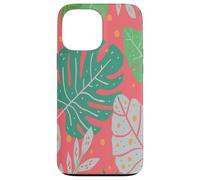 Beach Summer Tree Tropical Green and Pink Palm Leaves Design Carcasa para iPhone 13 Pro MAX