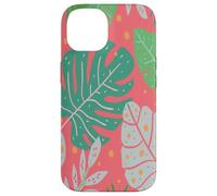 Beach Summer Tree Tropical Green and Pink Palm Leaves Design Carcasa para iPhone 14