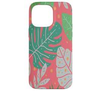 Beach Summer Tree Tropical Green and Pink Palm Leaves Design Carcasa para iPhone 14 Pro MAX