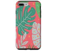 Beach Summer Tree Tropical Green and Pink Palm Leaves Design Carcasa para iPhone 7 Plus/8 Plus