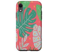 Beach Summer Tree Tropical Green and Pink Palm Leaves Design Carcasa para iPhone XR