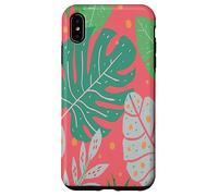 Beach Summer Tree Tropical Green and Pink Palm Leaves Design Carcasa para iPhone XS MAX