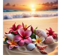 Beach Sun Flower 60 Piece Jigsaw Puzzles for Adults 35x35cm, Adult Jigsaw Puzzles 60 Pieces, Challenging&Brainteasing Puzzle Family Games, Beautiful Decoration Puzzle