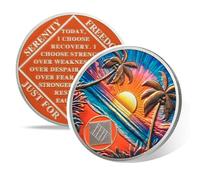 Beach Sunset - Moneda de sobriedad de 35 años, moneda de afirmación NA, recuperación de adicciones, chip sobrio de treinta y cinco años, símbolo de aniversario de recuperación, regalos de sobriedad