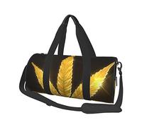 Beach Surf - Bolsa de equipaje redonda de gran capacidad, adecuada para ejercicio, viajes, muchas actividades al aire libre, cannabis dorado, talla única, Golden Cannabis, Talla única