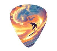 Beach Surf Ocean Waves - Juego de regalo de púas de guitarra azules, suaves y duraderas para guitarra acústica, eléctrica y bajo, regalo perfecto para amantes de la guitarra y músicos