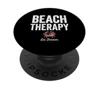 Beach Therapy Crab Ocean Summer Vacation PopSockets PopGrip Adhesivo
