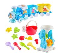 Beach Tool Set - Sand Toys, 15 Piece Building Kit with Rake, Water Fun Toys with Animal Molds, Travel Friendly, Educational Garden and Backyard Play Set for Boys Girls