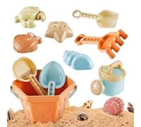 Beach Toys For Kids - Kit de construcción de castillo | 10 piezas con cubo Shovel Rake For Boys Girls Summer Water Play Park Playground Poolside Vacation Camping