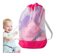 Beach Toys - Outdoor Sand Toy | 18 Pieces Travel Sandtoys with Foldable Bucket and Mesh Bag | Include Molds, Rake, Shovel, Summer Game For Boys Girls 2 Years Old+ - 24x40cm/9.45x15.75 Inches