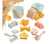 Beach Toys, Portable Outdoor Sand Play Set with Bucket and Shovels Funny Kids Sand Castle Building Toy Kit for Backyard Playground Lake Shore River Bank Park Daycare Outdoor Fun