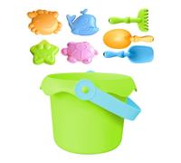 Beach Toys, Sand Play Set, 3.74x5.12 Inches Lightweight Design Colorful Castle Molds Bucket & Shovels 1 Set, Kids Construction Kit for Outdoor, Kindergarten, Sandbox and School