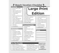 Beach Vacation Checklist: Large Print Edition: Black & White Edition | Island | Tropical | Resort | Cruise Travel