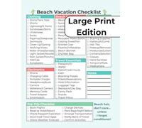 Beach Vacation Checklist: Large Print Edition: Island | Tropical | Resort | Cruise Travel