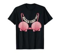 Beach Vibes Only Cute Shell Bikini Sirena Camiseta