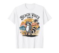 Beach Vibes Only Raccoon Surf Animal Humor Verano Camiseta