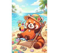 Beach Vibes Red Panda Journal: Cute Tropical Lined Notebook for Writing, Journaling & Notes: Relaxing Summer • 6 x 9 Lined • Perfect for School, Work & Everyday Writing