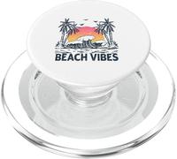 Beach Vibes Summer Retro Sunset Surf Palmera Diseño PopSockets PopGrip para MagSafe