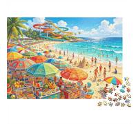 Beach Waterpark Puzzle 1000 Piezas Reciclable Material Summer Vibrant Puzzles for Elderly Aliviar La Dehombrescia Senil Fun Actividad Great Regalo Idea 70x50cm/1000 piezass