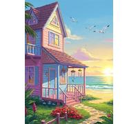 Beachfront Villa 5000 Piece Jigsaw Puzzles for Adults, Colourful, Challenging & Brainteasing Adult Puzzles 5000 Pieces Seagulls, Fun jigsaws for The Whole Family 61x41 Inch