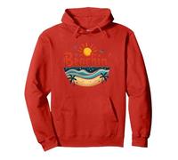 Beachin' Summer Vibes Tropical Paradise Sudadera con Capucha, Unisex para Adultos, Rojo, XL