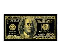 Beachland Gold 100 Dollar Bill - Toalla de Playa de 30 x 60 Pulgadas, Toalla de Piscina 100% algodón, Viajes, Campamento, Lago (1 Toalla de 30 x 60 Pulgadas, Billete de dólar Dorado)