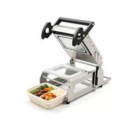 Beachtiful Máquina Termoselladora Comercial para Bandejas de Alimentos, Máquina de Envasado Manual de Alimentos para Llevar, Selladora de Bandejas para Contenedores de Alimentos para Carnes Cocinadas
