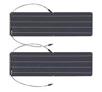 Beachtiful Panel Solar Portátil de 400W, Panel Solar Flexible Monocristalino, Cargador Solar Flexible para Central Eléctrica, RV, Camping, Fuera de la Red,Black