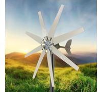 Beachtiful Turbina Eólica de 13000W, 12 V, 24 V, 48 V,Generador de Viento de Ejes Horizontales con Controlador,Generador de Viento de 8 Aspas,para Electrodomésticos,Molino de Viento,Energía Libre,48V