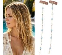 Beachy Mermaid Hair Accent, Clip-In Hair Accessory with Starfish Bead Shell Details for Women, Boho Summer Hair Decorations for Beach Vacation Festival Styling