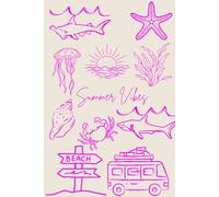 Beachy Summer Vibes Notebook for Women, Teens & Girls: Lined journal for summer, vacation, beach days, travel notes & gifts.