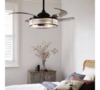 Beacon Lighting Faro luz ventilador de techo Fanaway Corbelle negro silencioso True