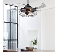 Beacon Lighting Faro luz ventilador de techo Fanaway Industri negro silencioso True