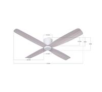 Beacon Lighting Faro ventilador de techo Fraser blanco/roble DC silencioso Ø 132 cm