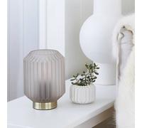 Beacon Lighting Lámpara de mesa Clancy, pantalla de cristal blanco, altura 17 cm True
