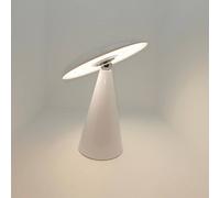 Beacon Lighting Lámpara de mesa LED recargable Kinoko, blanca, IP44, altura 27 cm