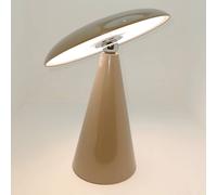 Beacon Lighting Lámpara de mesa LED recargable Kinoko, marrón, IP44, altura 27 cm