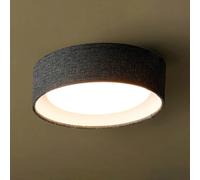 Beacon Lighting Plafón Uno, gris oscuro, textil, Ø 25 cm, GX53