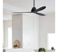 Beacon Lighting Ventilador de techo Beacon Whitehaven, negro, silencioso, Ø 142 cm