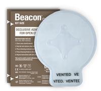 Beacon Tamaño del kit de sellado de pecho [2 unidades] - Sello de pecho ventilado para el cuidado de heridas en el pecho abierto, sello redondo de 6 pulgadas con sistema de ventilación patentado,
