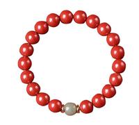 Bead Bracelet Buddhist,Beads Bracelet,Natural Cinnabar Bracelet Feng Shui Bracelet Crystal Cinnabar Lucky Beaded Bracelet Birth Year Talisman for Women Wealth Good Luck Prosperity(B+sapphire_10mm)