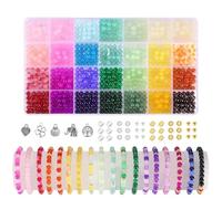 Bead Bracelet Making Kit, Artistic Jewelry Making Supplies, 28 Color Jewelry Beads Craft Set, Handmade Bracelet Necklace Charm Pendant Bead Kit for Home School Craft Projects Girls Kids Teens