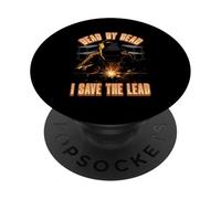 Bead by Bead I Save the Lead - Divertida cita de soldadura con chispas PopSockets PopGrip Adhesivo