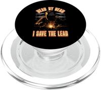Bead by Bead I Save the Lead - Divertida cita de soldadura con chispas PopSockets PopGrip para MagSafe