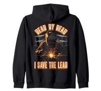 Bead by Bead I Save the Lead - Divertida cita de soldadura con chispas Sudadera con Capucha