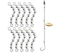 Bead Chain Fishing 10PcsTrolling Rig 360 Degree Rotation Bead Chain Swivels