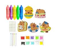 Bead Crafts for Kids, Juguete educativo y divertido, Children Handmade Bead Art Dotting Kit, Regalo de Cumpleaños para, Fabricación de Llaveros para la Escuela en Casa