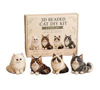 Bead Kit 3D Cute Cat - DIY Home Decor Craft Project Art Set Hobby Toy